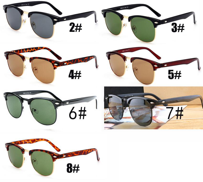 

summer men metal Sunglasses GLASS LENSES Driving glass cycling glasses women Bicycle Glass driving Sun glasses FASHION 7COLORS free ship