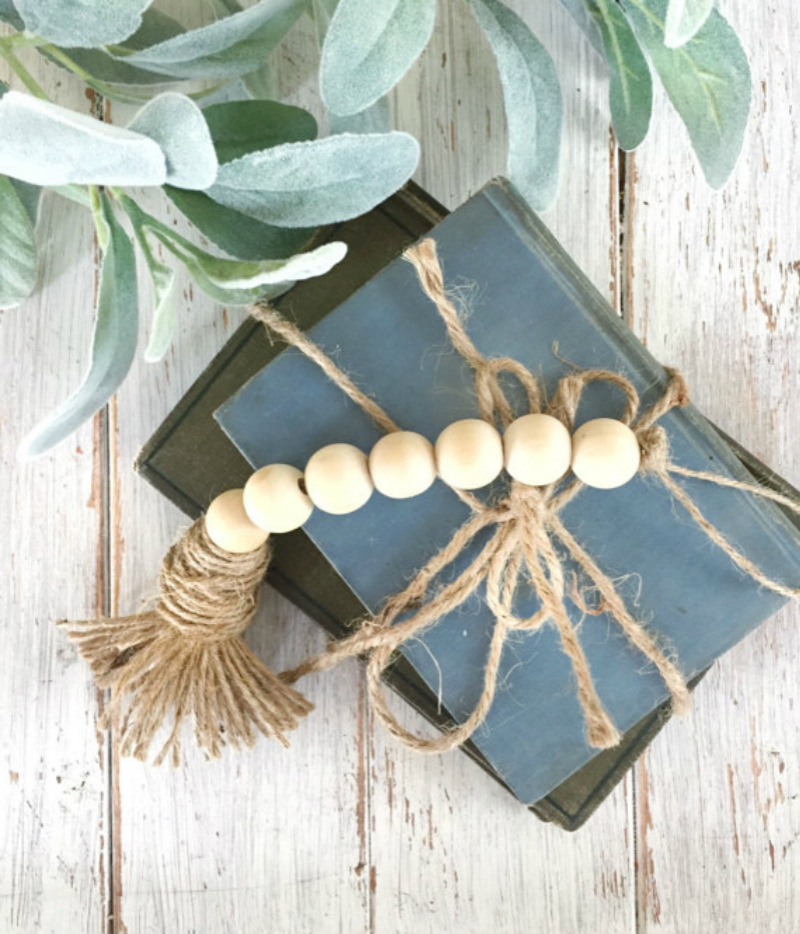Tassel Natural Wooden Bead Garland Northern Europe Nursery Home Décor Hand Made Wood Chain for Wall or Clothes Rack Decoration-image-436345865