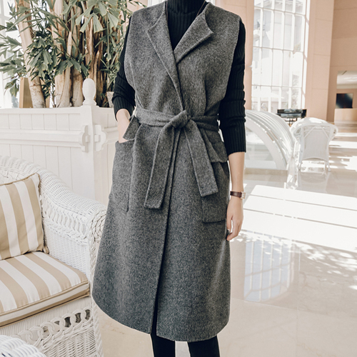 

Autumn winter long cashmere vest Women's sleeveless wool vest jacket women's jacket plus size jackets for women 3xl 4xl 5xl, Dark grey