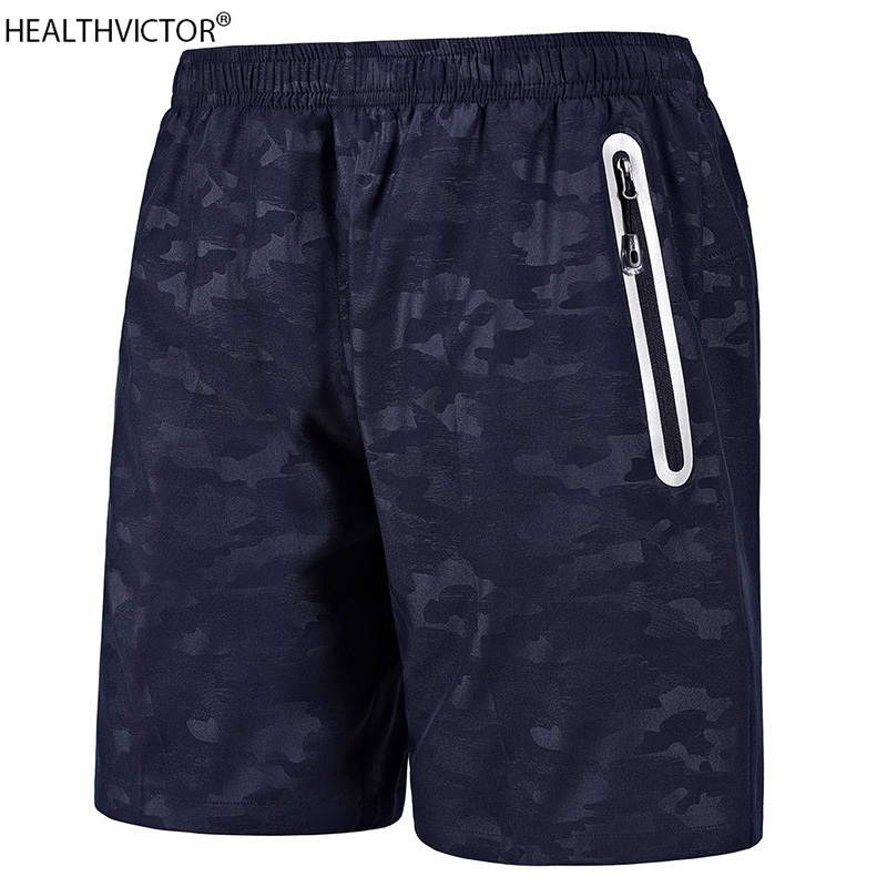 

Stretchy Quality Camouflage Reflective Summer Outdoor Sports -6XL Beach Man Run Jog Gym Male Casual Zip Pockets Men Shorts, Blue
