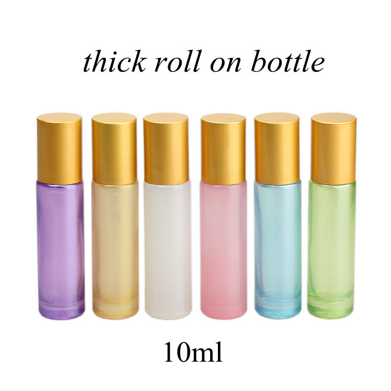 

12pcs/lot High Quality 10ML Thick Glass Roll On Bottle Empty Perfume Essential Oil Vials with Stainless Steel Roller Ball