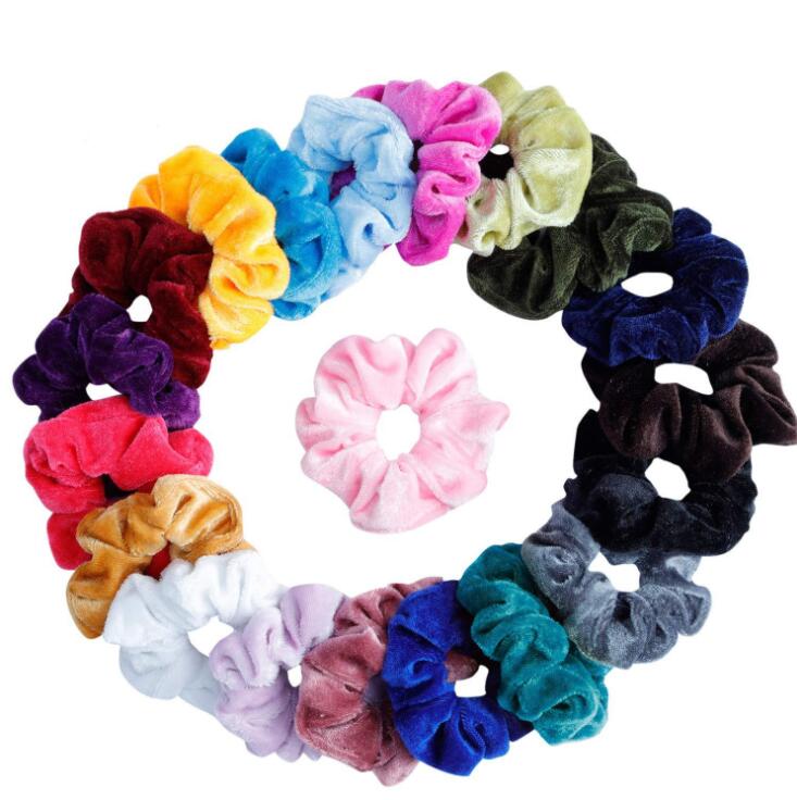 

Women Girls Solid Sweet Scrunchies Elastic Ring Hair Ties Accessories Ponytail Holder Hairbands Rubber Band Scrunchies, Mix