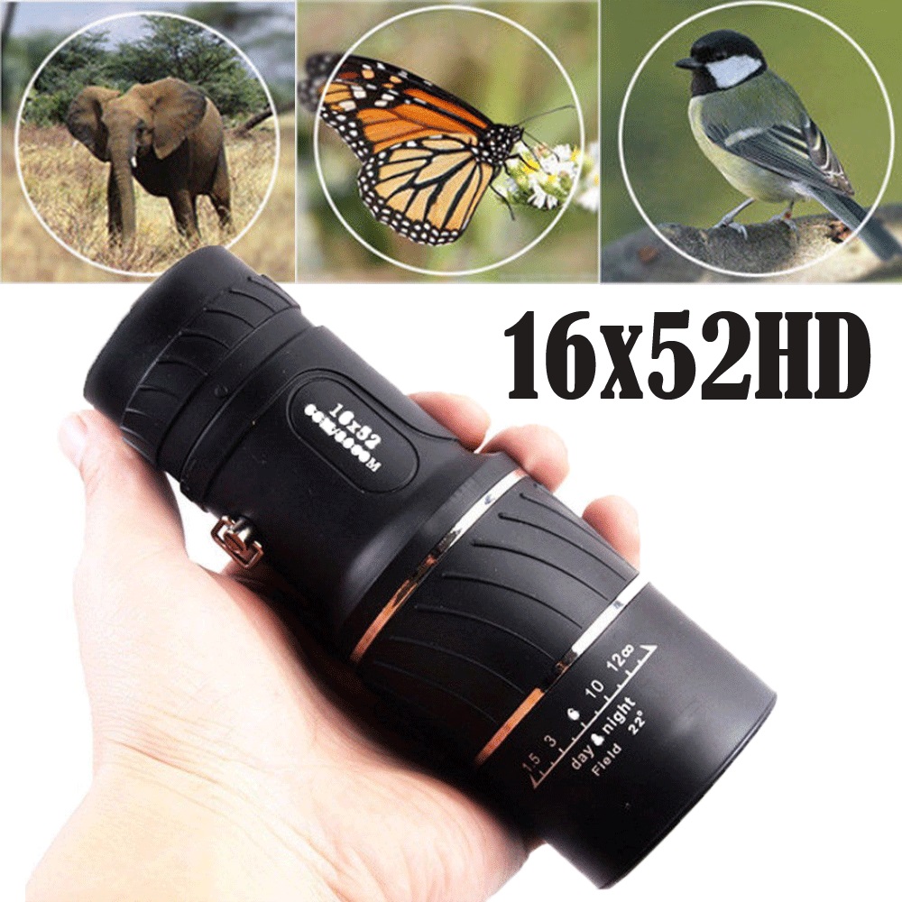PESTORY Day & Night Vision 16x52 HD Monocular Dual Focus Optics Zoom Telescope 66m/8000m for Birds Watching/ Hunting/ Camping/ Hiking-image-481484346