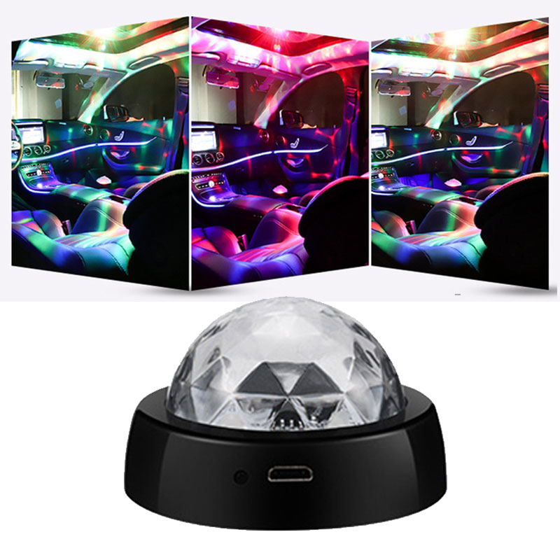 

Mini DJ Disco Crystal Ball RGB Light USB Protable LED Atmosphere Lights LED Stage Lamp Auto Flash Lamp