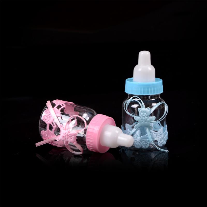 

12Pcs fillable box bottler ribbon baby shower baptism christening birthday for Party Decorations Wedding Sugar Candy Box 9*4cm