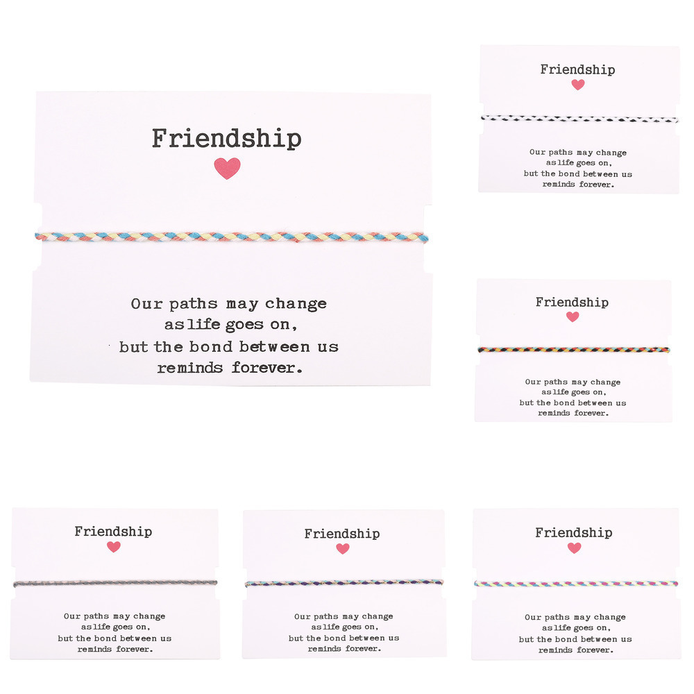 

Jewellery Luxury Hand Sago Second Wind Friendship Bracelet Hand Rope Multicolor Manual Weave Bracelet Bring Card Women Bangle Gift
