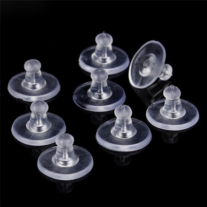 100 stücke ohrringe kunststoff gummistopfen stud stopper