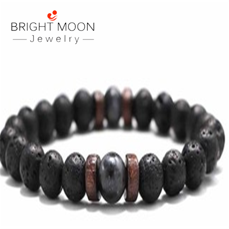 

9 Style Natural Stone Bead Bracelet Rock Hip-Hop Rock Street Culture Colorful Stone Man Bracelet Fashion Trendy Men Jewelry