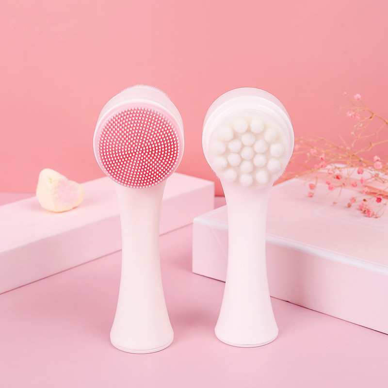 

Double Sides Silicone Facial Cleansing Facial Cleansing Brush Exfoliating Face Brush Sonic Cleansing Silicone Waterproof Anti-Aging Massager