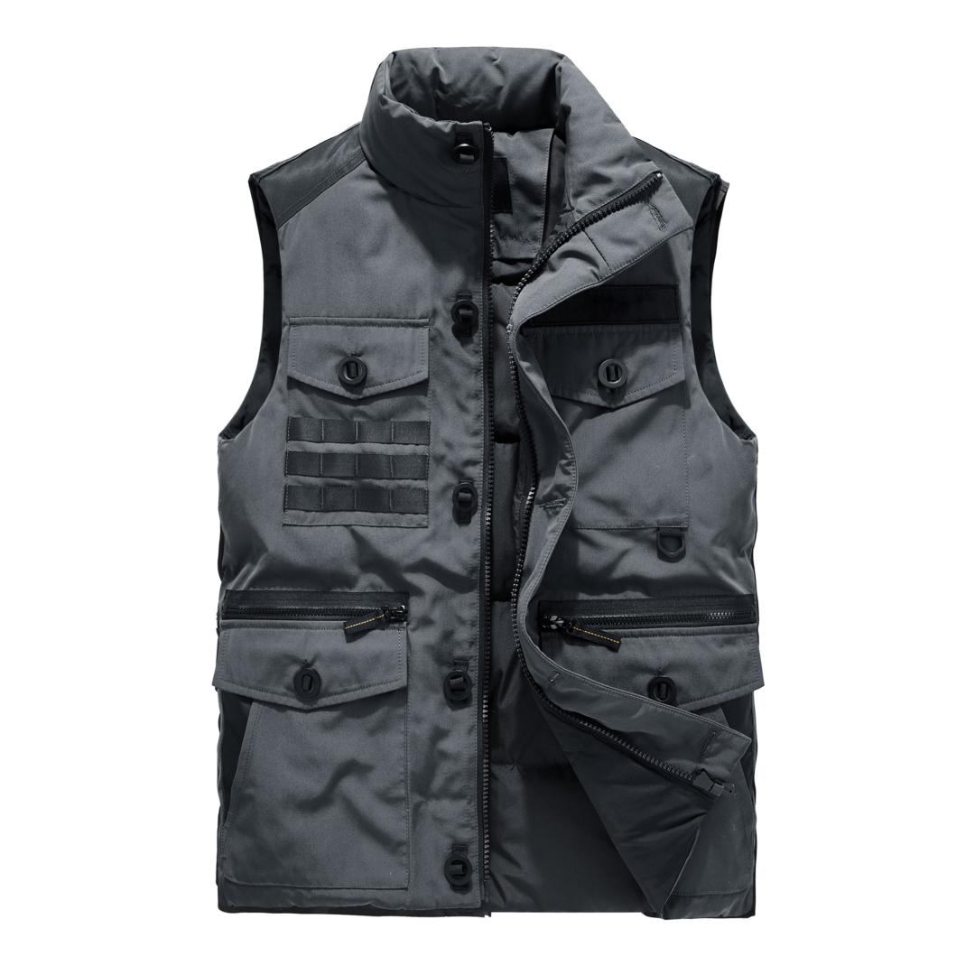 

2019 New Men Down Vest Jacket Thick Winter Zipper Windproof Snow Outwear 80% White Duck Down Warm Jacket Overcoat Drop shipping, Black