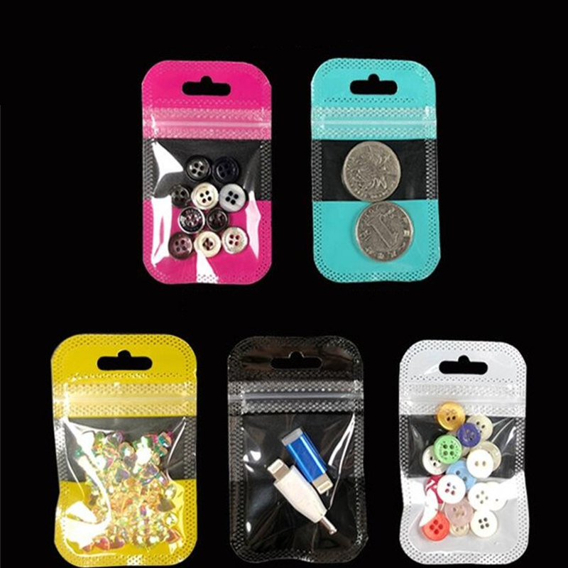 

100pcs Hot Sale Gift Bag Reusable Plastic Storage Bag Jewelry/Earrings Packaging Mini Present Package Pouch 4.5x6cm