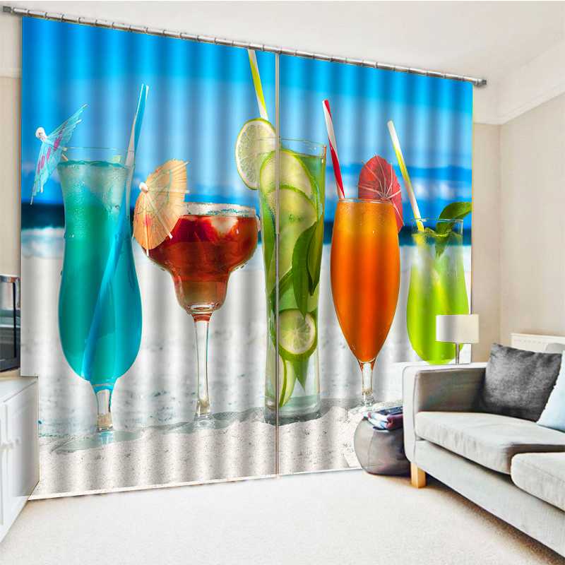 

drink cup decoration curtains 3d curtains new bay window balcony thickened windshield blackout, As pic