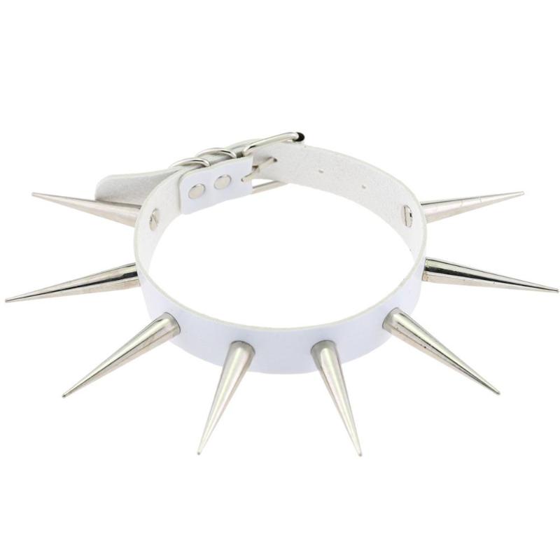 

Sexy Punk Big Spiked Rivets Rock Gothic Chokers Women Leather Silver Spike Rivet Stud Collar Choker Necklace Statement Jewelry