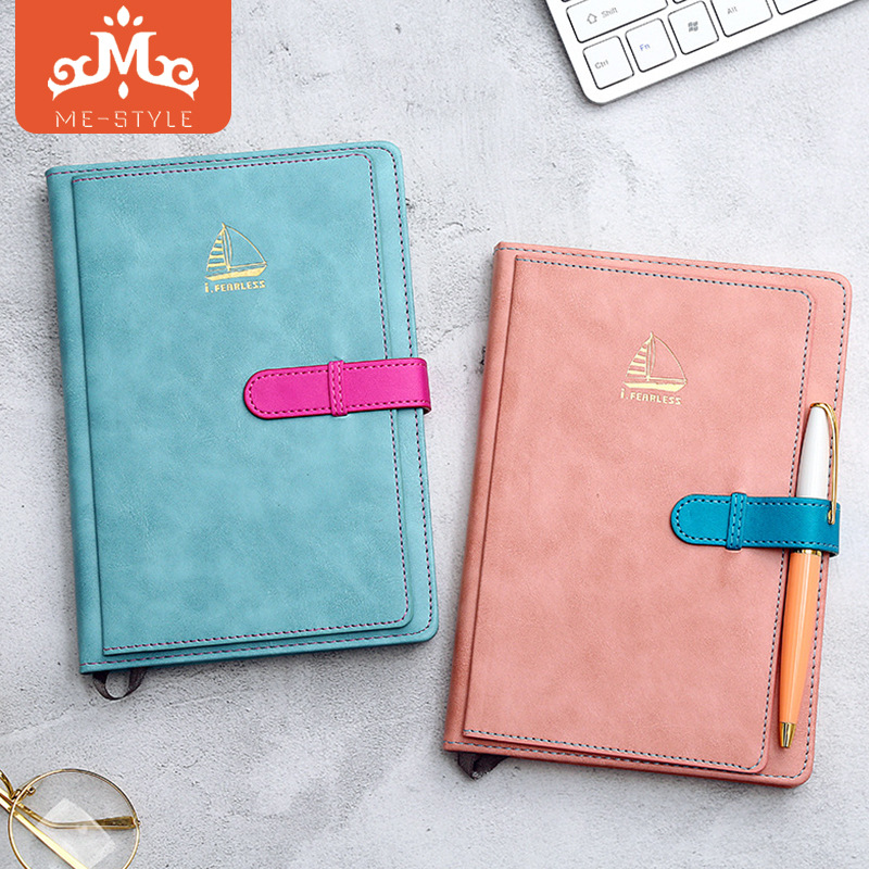 

2019 New leather hardcover office school copybook stationery,fine cute student line composition notebooks thick A5