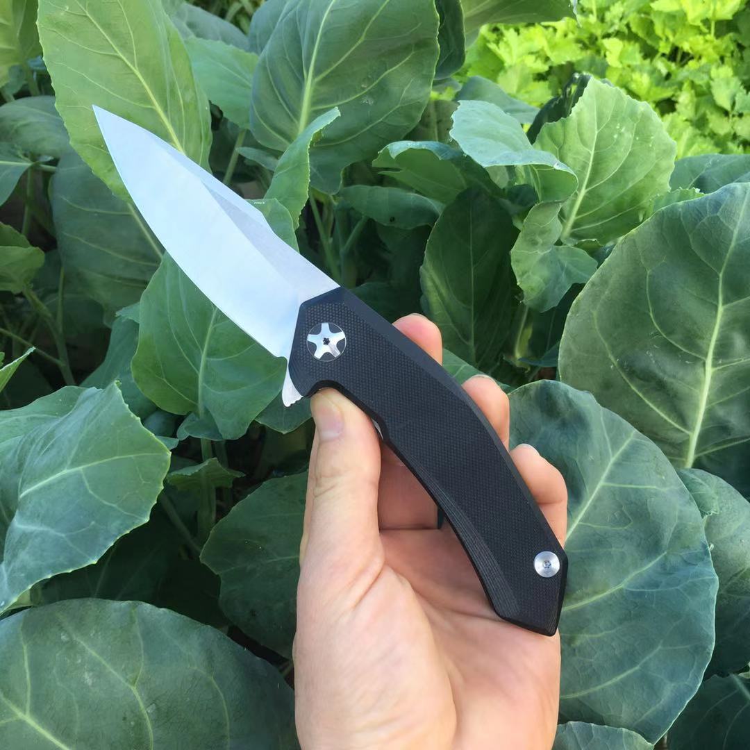 

FK-78 5CR14 Tactical Folding Knife with Pocket Clip G10 Handle Ball Bearing Camping Pocket Knife Ball Bearing EDC Survival Knife Stone Wash