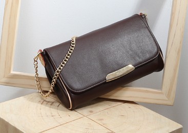 

REAL LEATHER classic stype brown flower brown check white plaid 24cm 28cm size FAVORIT clutch totes bags female shoulder inclined bags