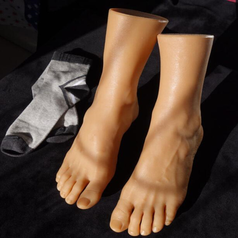 

Tpe Male Simulation Foot Art Mannequin Model Silicone Feet Stockings Men Photo Props Medical Science Doll D067