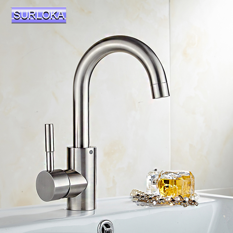 

Stainless Steel Bathroom Faucet Single Handle Cold Water Faucet 360 Degree Rotation Basin Sink Tap Deck Mounted Swivel Water Tap