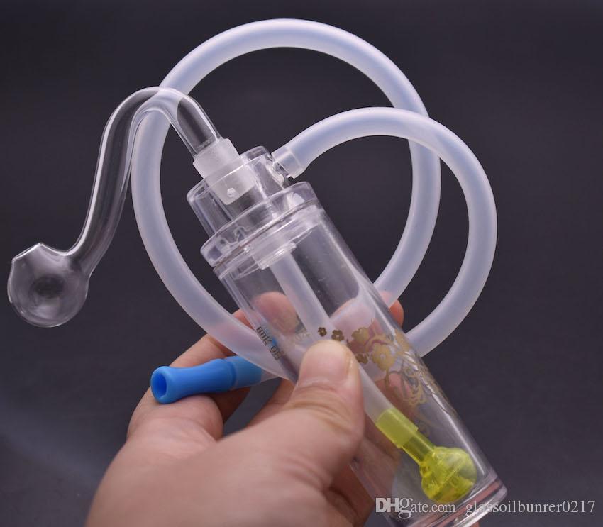 

A+ quality oil burner water bong mini plastic Bong 10mm Ash Catcher Water Pipes Oil Rigs dab rig inline birdcage perc vs glass beaker bong