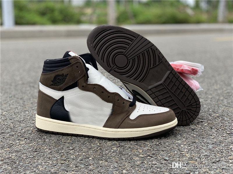 

New Air Release Travis Scott X 1S High OG TS SP 1 MENS Low Basketball Shoes Sail Dark Mocha University Outdoor Sneakers US5-13 CD4487-100