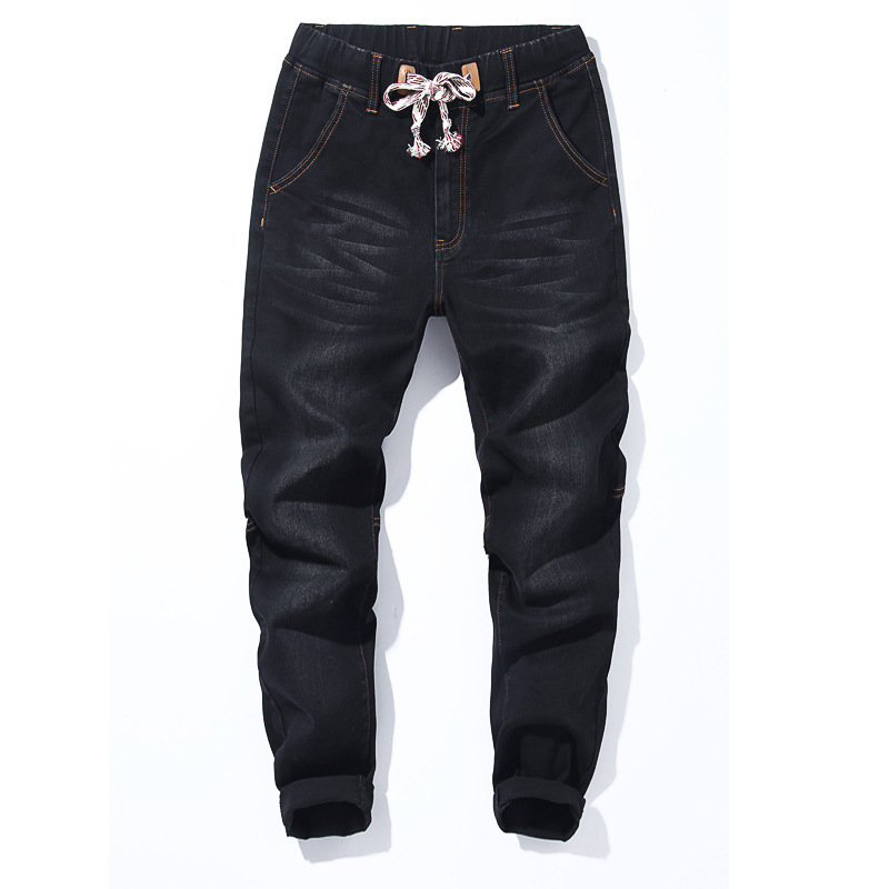 

Plus Size 42 44 46 48 7XL Men's Harlan Jeans 2020 New Fashion Camouflage Stitching Elastic Trousers Male Brand Pants Black Blue
