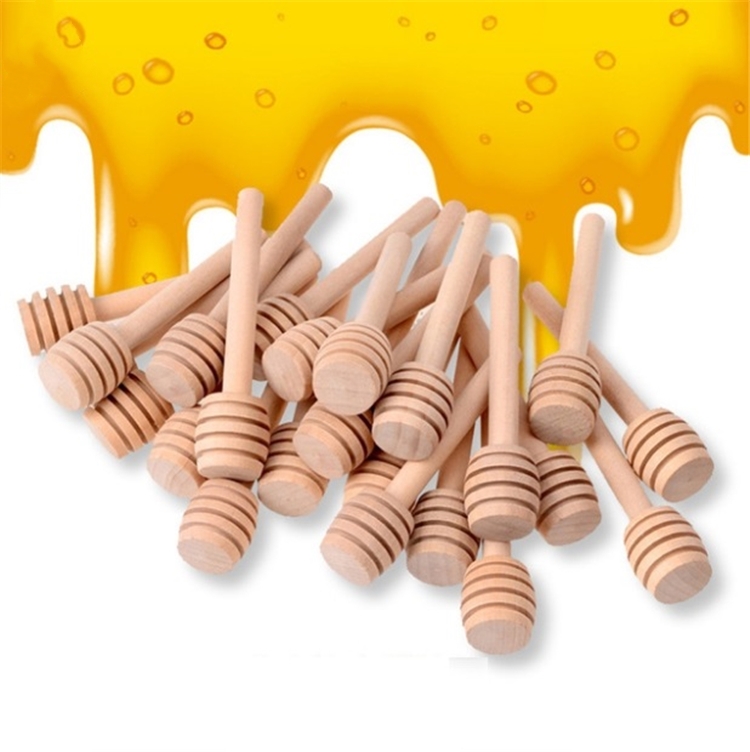 

8cm long Mini Wooden Honey Stick Honey Dippers Party Supply Spoon Stick Honey Jar Stick Kitchen Dinnerware product 4838