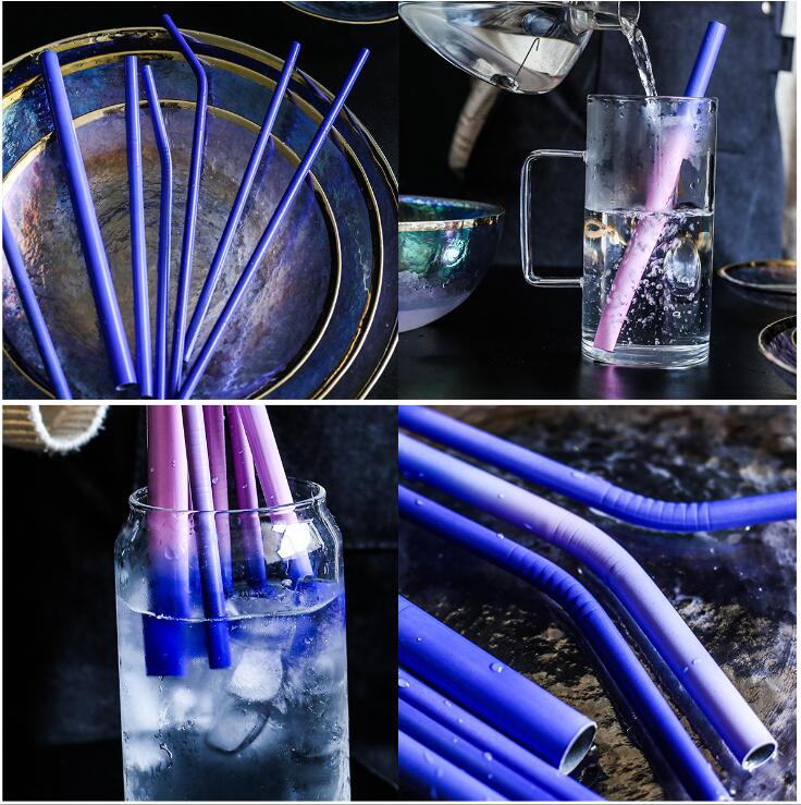 304 stainless steel thermochromic straw Other Drinkware food grade creative tea coffee multi specification metal straws-image-534345017