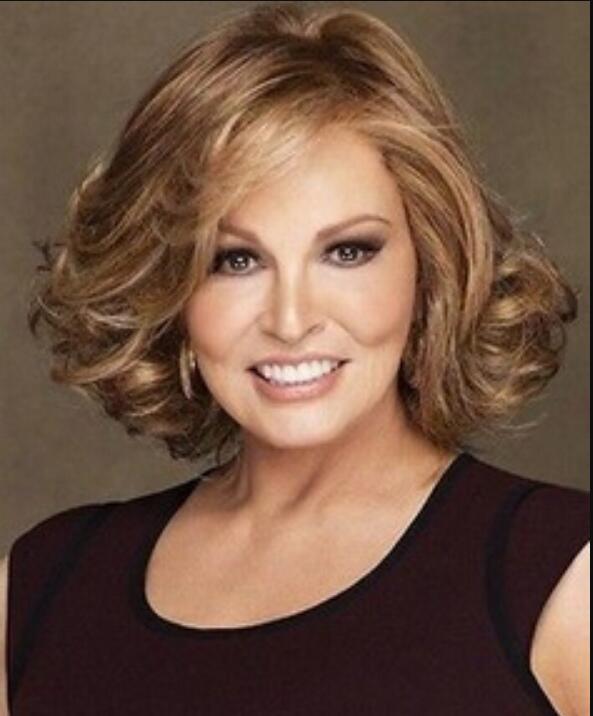 

WIG shipping Fashion Short Raquel Welch Brown Curly Hair Wigs, Mix color