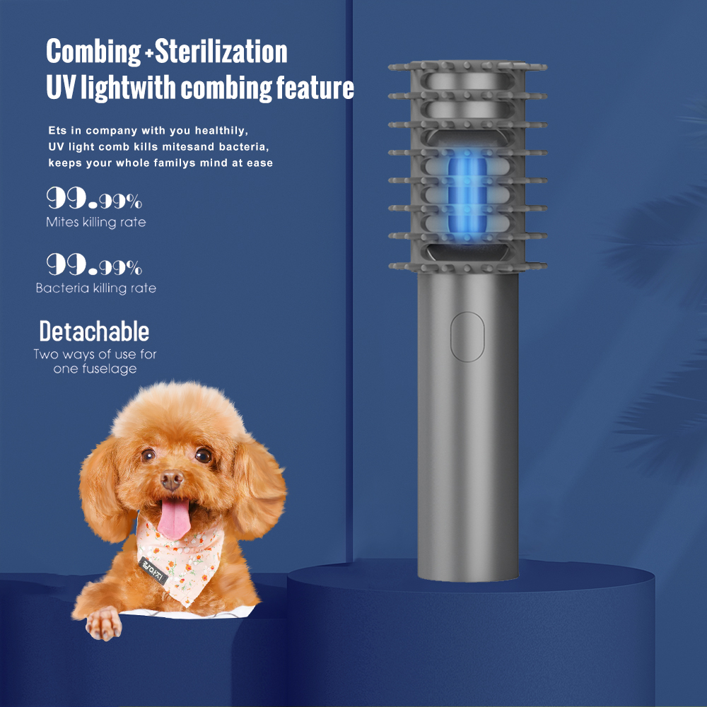 

Handheld Pet UV Light Sterilizer, USB Household UVC Sanitizer Wand Portable UV Lamp sterilization Comb for Pet