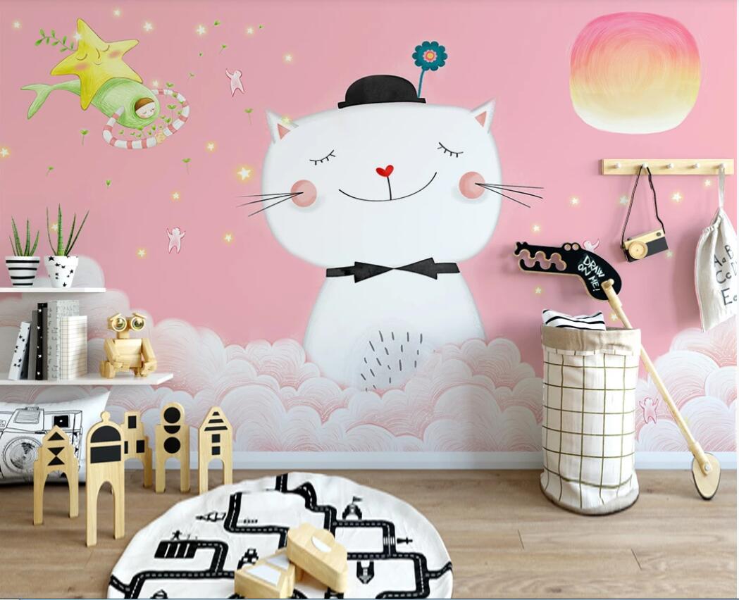 

3d room wallpaer custom photo Nordic contracted kitten children room decoration background wall wallpaper for walls 3d, Non-woven