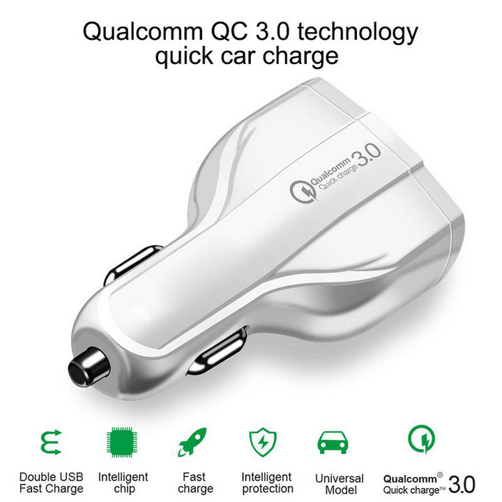 

Fast Quick Charge Car charger 3 USb Ports Type C 35W 7A Auto power adapter car chargers for samsung s10 Note 10 android phone