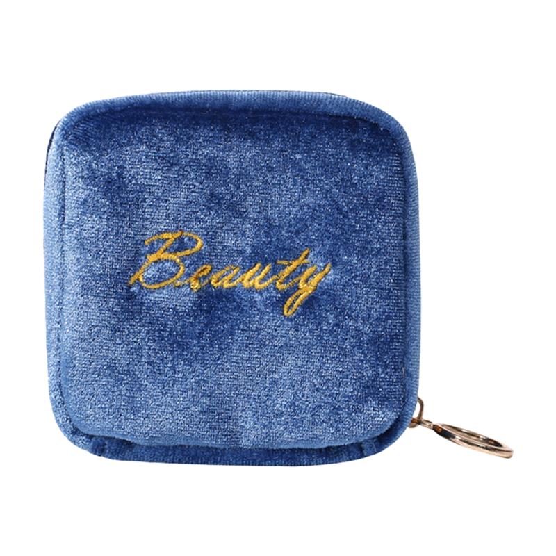 

Flocking Mini Makeup Bag Zipper Lipsticks Storage Pouch Portable Comestic Bag With Interlayer