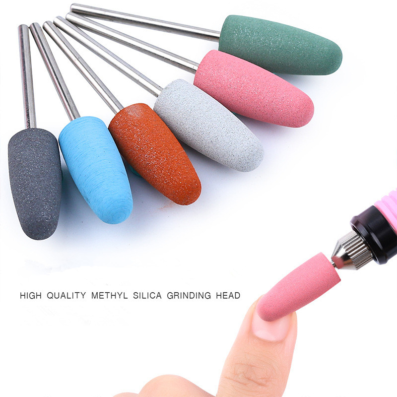

6pcs/set Silicone Polishing Head Nail Polishing Exfoliating Manicure Machine Head Silicone Drill Bit