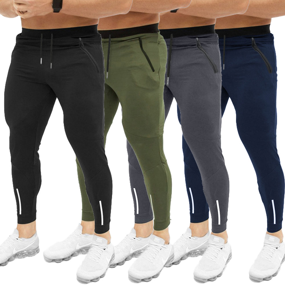 

Mens Gym Slim Fit Trousers Tracksuit Bottoms Skinny Joggers Sweat Track Pants, Black