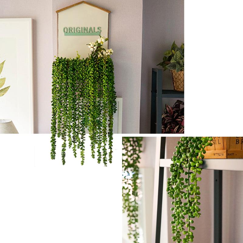 

72CM Nature Soft Flexible Party Supplies Hotel Simulation Succulents Office Wall Hanging Home Decor Fake Artificial Plant String, 1pc