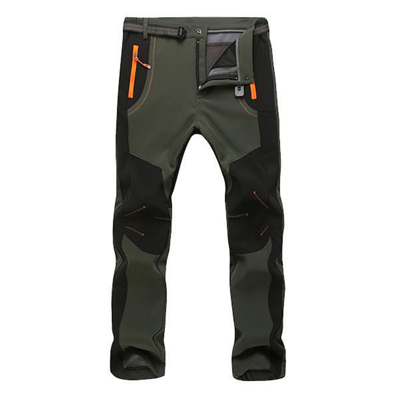 

Men's Warm Winter Pants Men Fleece Lining Cargo Pants Mens Waterproof Trousers Male Stretch Casual Work Trousers 2020, Gray