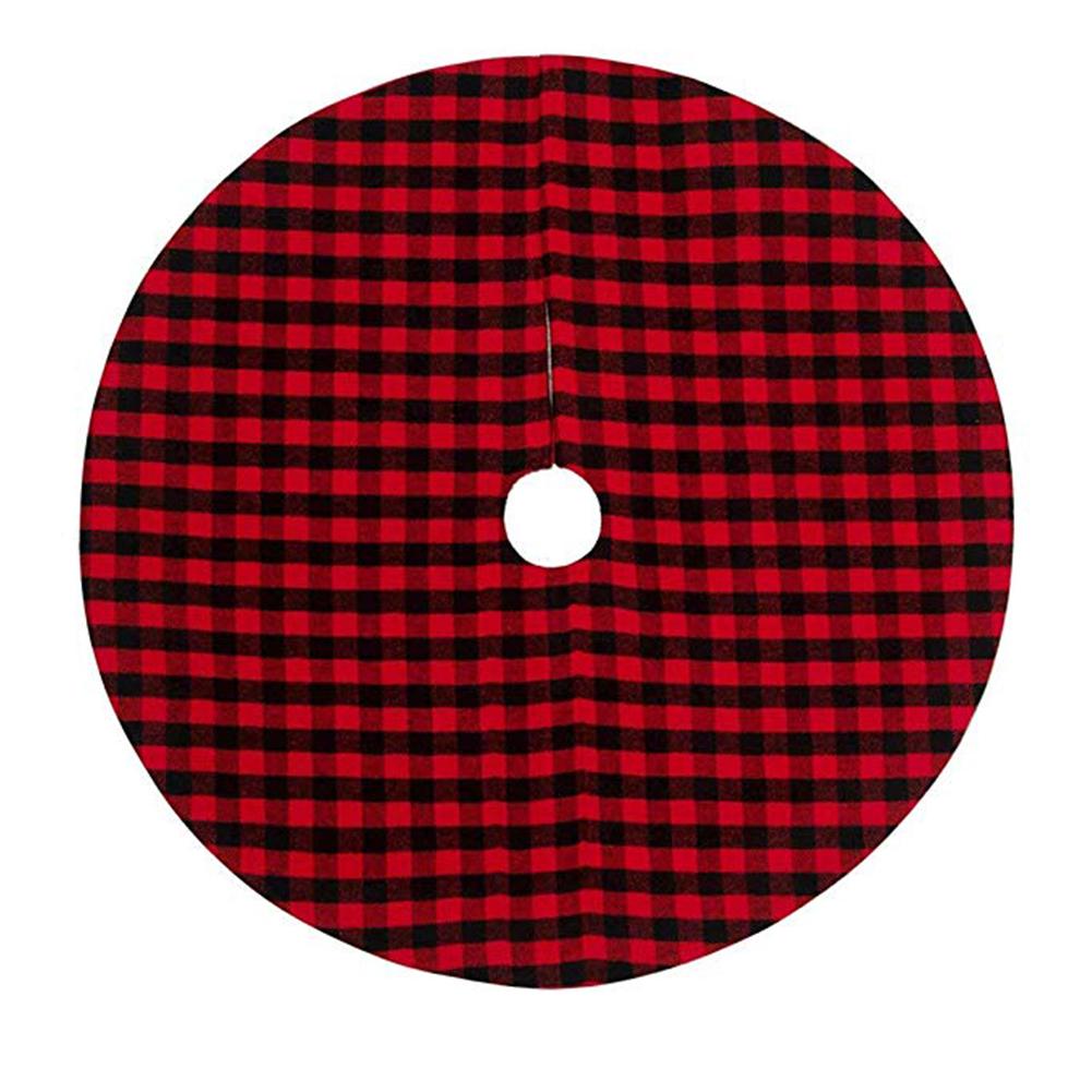 

48 Inch Plaid Christmas Tree Skirt With Red And Black Check Red And Black Plaid Christmas Tree Skirt Decorations