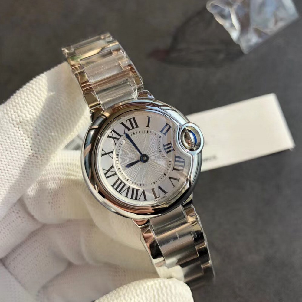 

2-pin luxury watch 28mm Quartz movement women watches tick model stainless steel battery balloon 014, Add waterproof process (service)