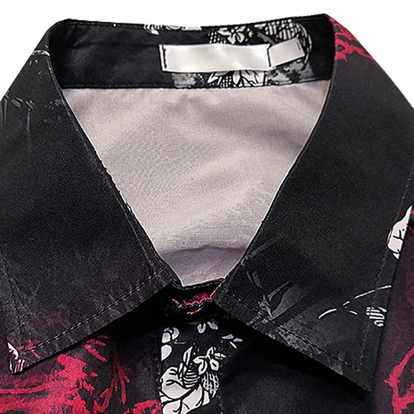 

Newly Summer Men Floral Shirt Short Sleeve Stand Collar Flowers Printed Beach Travel Casual Shirts -3XL FIF66, As pic