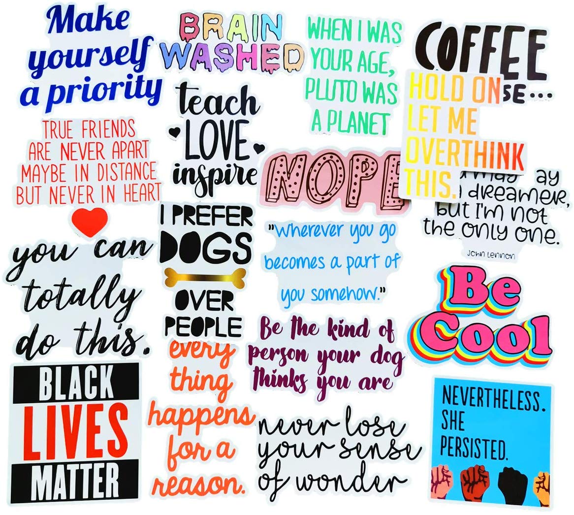

50Pcs Inspirational Quotes Creative Slang Sayings Stickers Pack Car Bike Luggage Sticker Laptop Skateboard Motor Water Bottle Decal, Multi-color