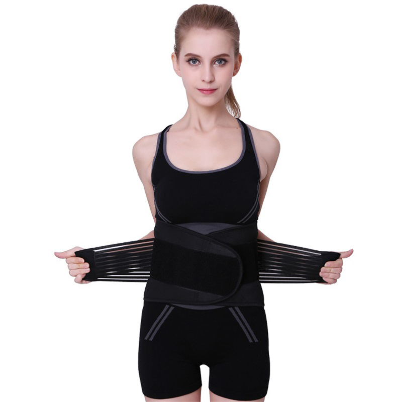 

New Promotion Lower Waist Double Adjust Back Pain Relief Waist Support Sport Accessories Back Support Brace Belt Lumbar B28, Blue