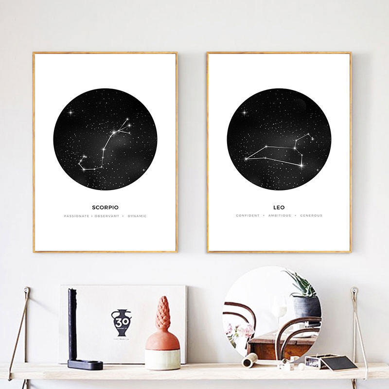 

Home Decor Prints Paintings Geometric Minimalist Constellation Astrology Sign Pictures Wall Art Modular Canvas Poster Study