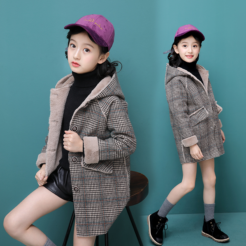 

New Spring Autumn Girls Windbreaker Coat girls Kids rabbit fur Hooded Outwear Kids Coats Jacket Clothing