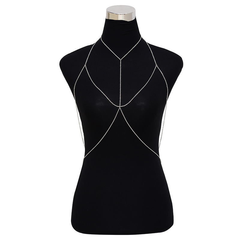 

Other Summer Body Chain Link Bra Multilayer Sexy Beach Bikini Harness Necklaces Women Bodychain Boho Jewelry Gift