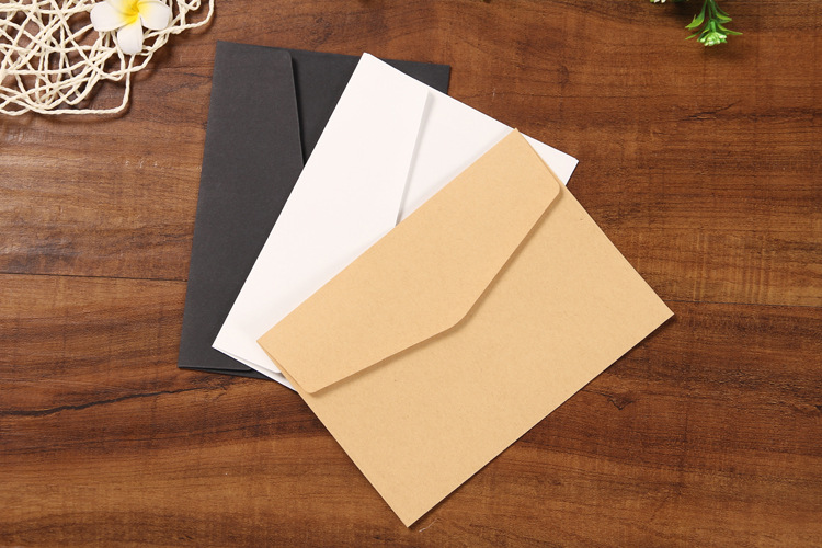 

10pcs/set Classical Brown White Black Kraft Blank Mini Paper Window Envelopes Wedding Invitation Envelope Gift Envelope 3 Color