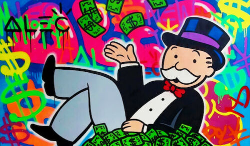 

Alec Monopoly Oil Painting On Canvas Graffiti Art Decor Rich Man Money Home Decor Handpainted &HD Print Wall Art Canvas Pictures 191024