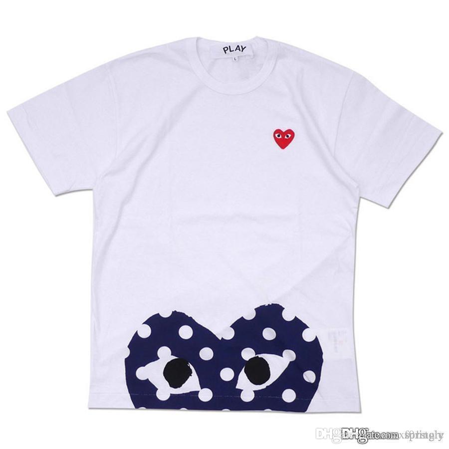 

Best Quality Hot HOLIDAY Play Polka Dot With Upside Down Heart T-Shirt (White), White;black