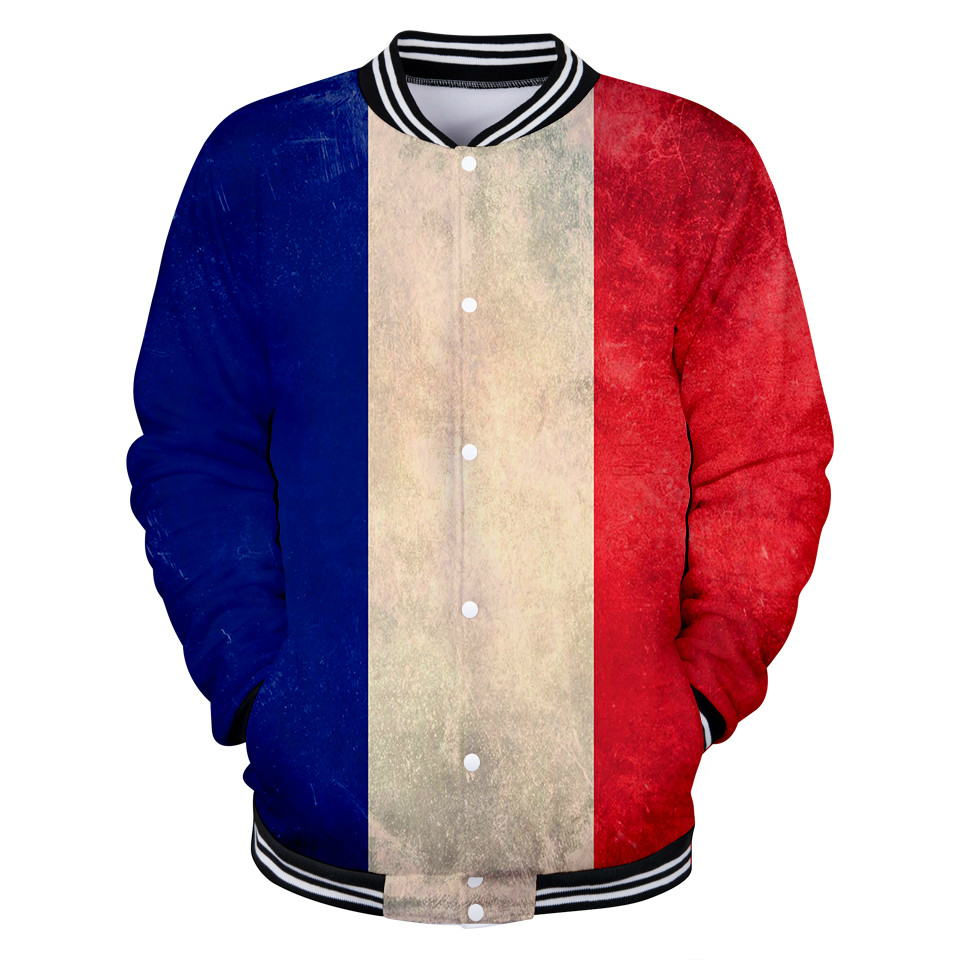 

Blackday Harajuku National Flag Baseball Jacket 3D France Print Spring Women/Men 2018 Fashion Georgia Coats Women/Men Casual Jacket, As picture