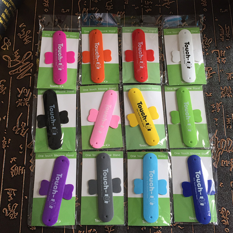 

10 Colors Mini Touch U Silicone Phone Holder One Touch U Shape Silicone Stand Holder Back Sticker For iPhone Samsung Free DHL, Mixed color