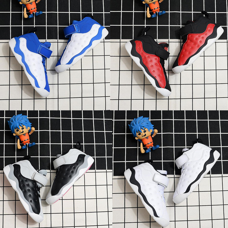 

13s Big Kids Jumping Team Ii Basketball Shoes Black White Gym Red Baby Girls Trainers Infant Athletic Running Sports Outdoor Sneakers, Color 4